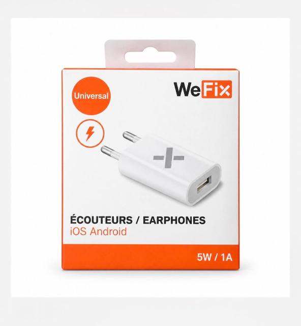 Chargeur secteur USB 5W / 1A WeFix